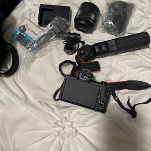 Canon Black Digital Camera with Lens and Grip